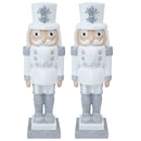 Sunnydaze Sterling the Silver Christmas Nutcracker Statue - 37" H