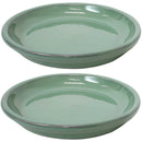 Sunnydaze Set of 2 Glazed Ceramic  Planter Saucer