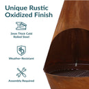 Sunnydaze 6' Wood-Burning Chiminea Fire Pit with Grill Grate - Rustic