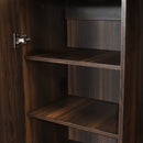 Sunnydaze Lavina Wine Bar Cabinet with Glass Rack and Bottle Storage Shelves