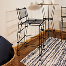 Sunnydaze Outdoor Modern Metal Wire Bar Stool - Black