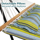 Sunnydaze 2-Person Quilted Fabric Double Hammock with Pillow