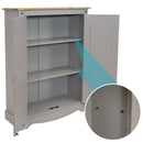 Sunnydaze 2-Door, 2-Shelf Solid Pine Storage Cupboard - Gray - 43" H