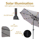 Sunnydaze 9' Solar LED Outdoor Patio Umbrella with Tilt and Crank