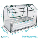 Sunnydaze Steel Raised Garden Bed and Mini Greenhouse Kit - Clear