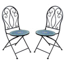 Sunnydaze Mosaic Tile Foldable Bistro Chair with Iron Frame - 2-Pack