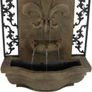 Sunnydaze French Lily Outdoor Wall Fountain with Battery Backup