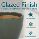 Sunnydaze Glazed Ceramic Planter with Drainage Holes - Set of 2