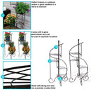 Sunnydaze 4-Tier Spiral Staircase Iron Plant Stand - Set of 2