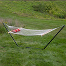 Sunnydaze Rope Hammock with 12' Steel Stand, Pad, and Pillow
