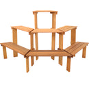 Sunnydaze 3-Tier Meranti Wood Plant Stand with Teak Oil Finish