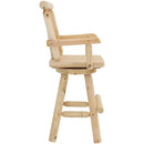 Sunnydaze Rustic Outdoor Barstool - Log Cabin Style Bar Height Stool - 4'