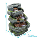 Sunnydaze Outdoor Electric Tiered Stone Waterfall with LED Lights - 23" H