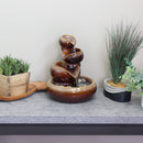 Sunnydaze Tiered Vessels Ceramic Indoor Water Fountain - 10"