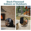 Sunnydaze Firewood Log Hoop Rack with Cover