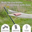 Sunnydaze Rope Hammock with 12' Steel Stand, Pad, and Pillow