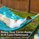 Sunnydaze 2-Person Quilted Fabric Double Hammock with Pillow
