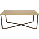 Sunnydaze Industrial Coffee Table with Cross Legs - Brown