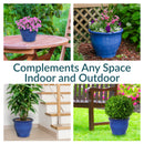 Sunnydaze Round Glazed Ceramic Planter with Drainage