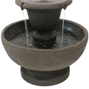 Sunnydaze Streaming Falls 2-Tier Outdoor Water Fountain - 25-Inch - Brown