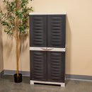Sunnydaze Plastic Lockable Storage Cabinet with 3 Adjustable Shelves