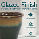 Sunnydaze Round Glazed Ceramic Planter with Drainage