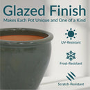 Sunnydaze Glazed Ceramic Planter with Drainage Holes - Set of 2