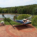 Sunnydaze 2-Person Quilted Hammock with Bolster Pillow
