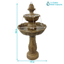 Sunnydaze Blooming Flower 2-Tier Outdoor Water Fountain - 38" H