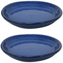Sunnydaze Set of 2 Glazed Ceramic  Planter Saucer