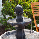 Sunnydaze 2-Tier Solar Outdoor Water Fountain with Battery Backup