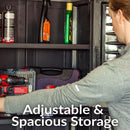 Sunnydaze Plastic Garage Storage Cabinet with 2 Adjustable Shelves