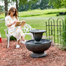 Sunnydaze Streaming Falls 2-Tier Outdoor Water Fountain - 25-Inch - Brown