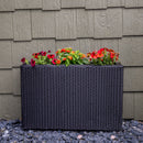 Sunnydaze 3-Section Wicker Planter Box - Black