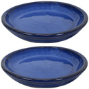 Sunnydaze Set of 2 Glazed Ceramic  Planter Saucer