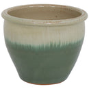 Sunnydaze Glazed Ceramic Planters with Saucers - Set of 2