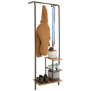 Sunnydaze Wall-Mounted Garment Hanging Rack with Shelves - Black - 67"