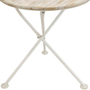Sunnydaze French Country European Chestnut White Bistro Table - 28" Round