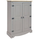 Sunnydaze 2-Door, 2-Shelf Solid Pine Storage Cupboard - Gray - 43" H