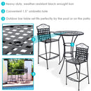 Sunnydaze Outdoor Black Scrolling Wrought Iron Bar Chair and Table Set