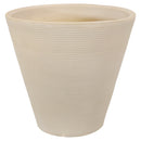 Sunnydaze Walter Ribbed Cone Indoor/Outdoor Planter Pot, Antique White Finish, 16-Inch Diameter