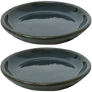 Sunnydaze Set of 2 Glazed Ceramic  Planter Saucer