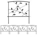 Sunnydaze 5-Piece Modern Leaves Decorative Metal Garden Fence Panels - 10-Feet Overall