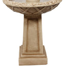 Sunnydaze Beveled Flower 2-Tier Outdoor Water Fountain & Bird Bath - 28"