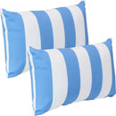 Sunnydaze 2 Outdoor Lumbar Throw Pillow Covers - 20-Inch - Beach-Bound Stripe