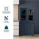 Sunnydaze Plastic Lockable Storage Cabinet with 3 Adjustable Shelves
