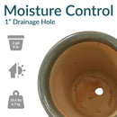 Sunnydaze Glazed Ceramic Planter with Drainage Holes - Set of 2