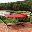 Sunnydaze 2-Person Quilted Hammock with Bolster Pillow
