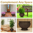 Sunnydaze Elizabeth Ribbed Outdoor Garden Planter Urn - Rust - 15"