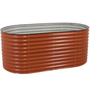 Sunnydaze Stackable Galvalume Steel Raised Garden Bed - 79" Oval